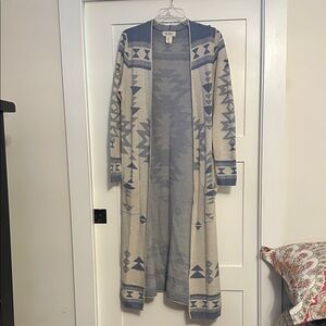 Jessica Simpson Southwestern Open Front Duster - Large fits like Medium